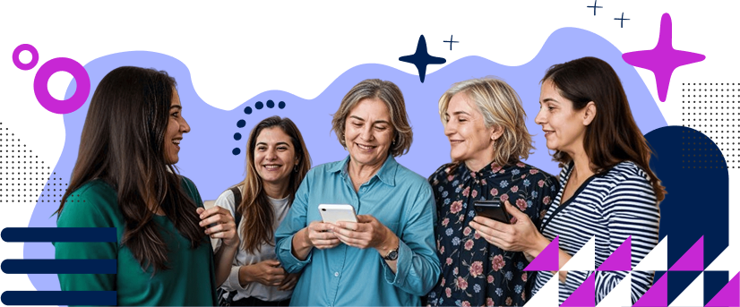 Grupo de pessoas compartilhando a indicação de Sua Saúde Myralis